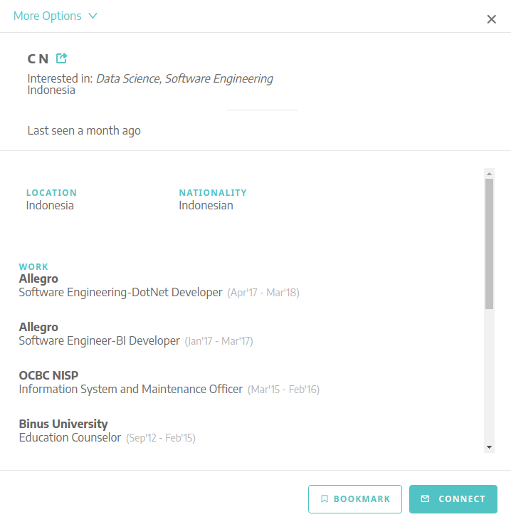 Talent Modal - Company