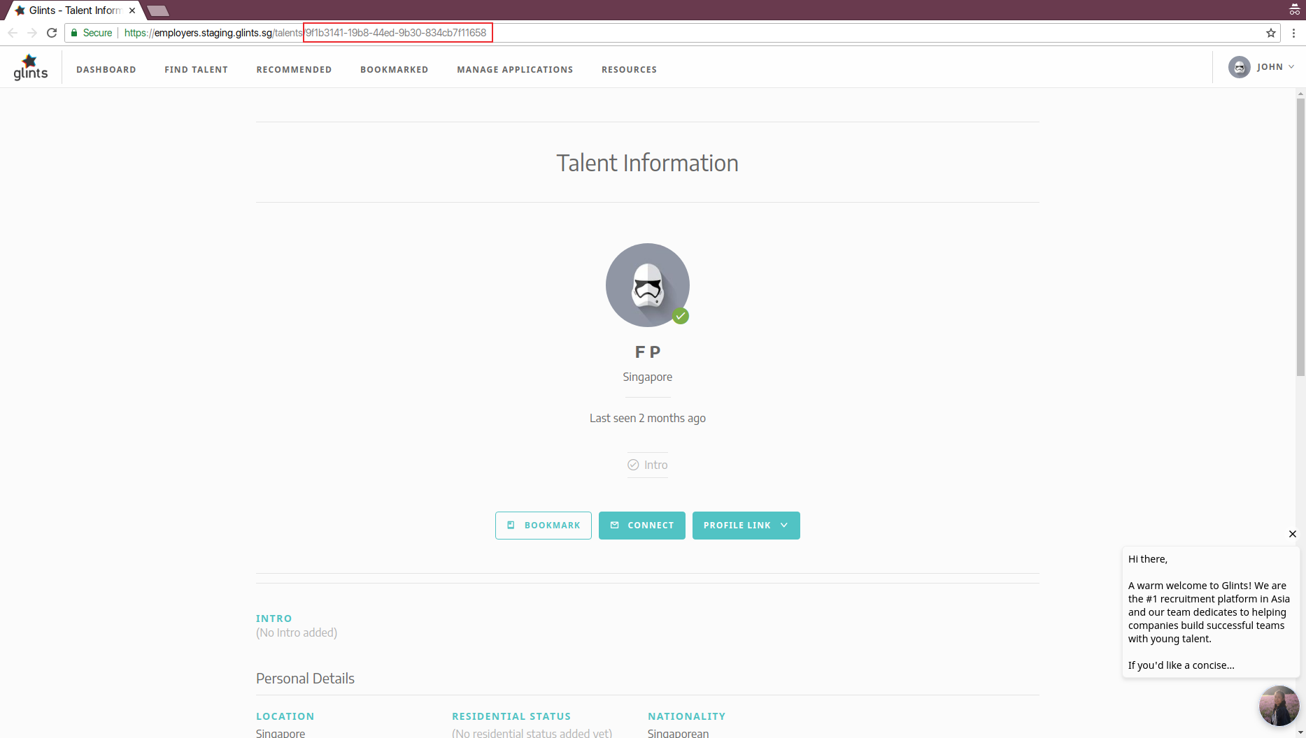 Talent Page - Company